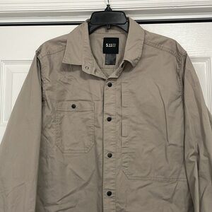 EUC 5.11 Tactical Shirt Mens Large Black Button Snap Long Sleeve Jackson 72548